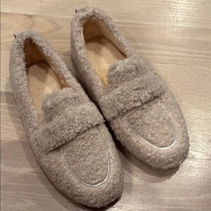 Faux fur loafers